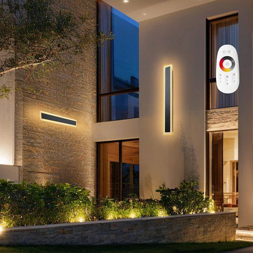 VEVOR Wandleuchten, 2er-Pack, 600mm lang, moderne Außenleuchten, 2700K–6000K, IP65, rostfrei, dimmbar, für Haus/Garten, HWBDBDRGBDDKD1O7E001V7