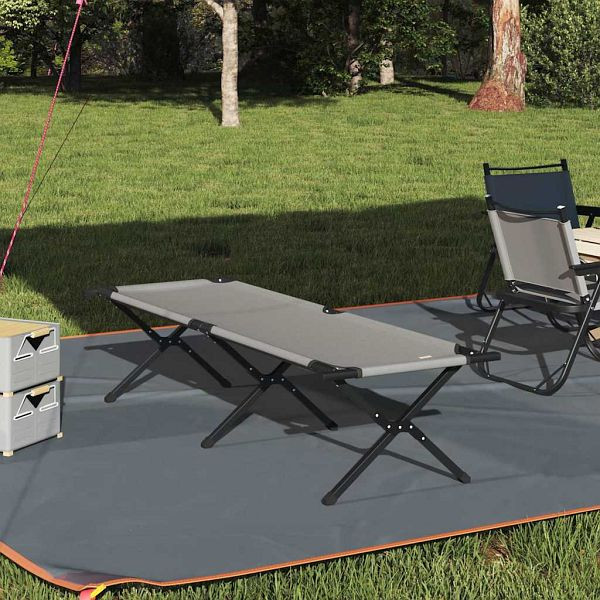vidaXL Klapp Schlafbett fürs Camping Grau Oxford Stoff, 42003177