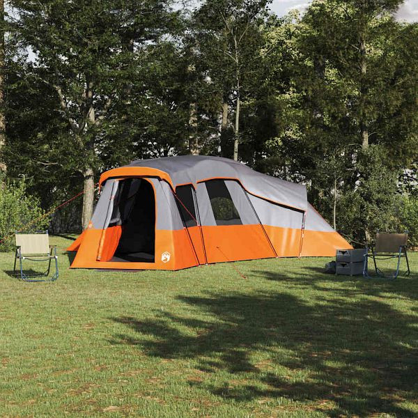 vidaXL Familienzelt Grau und Orange 762 x 655 x 218 cm Polyester, 42001156