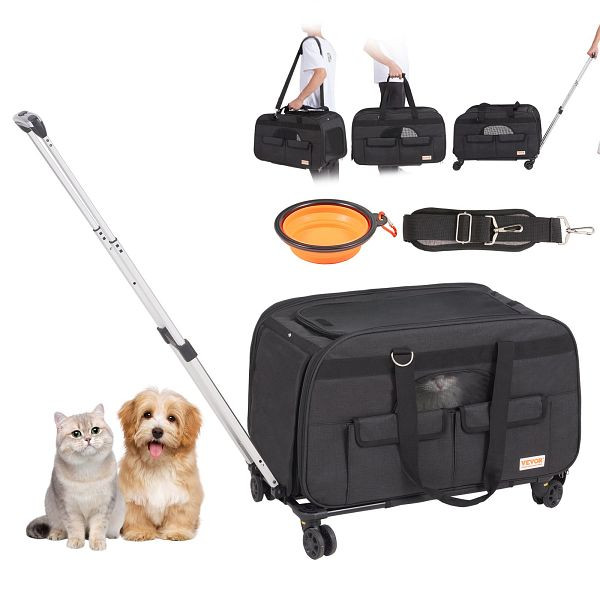VEVOR Hundetrolley Faltbarer Hunderucksack Max. 15,8kg Tragfähigkeit Transporttasche aus 600D Oxford-Stoff, CWLGXHS35LBSIBG1WV0