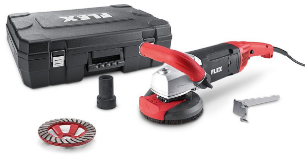 FLEX Kraftvoller 1800 Watt Sanierungsschleifer für randnahes Schleifen, 125 mm LD 18-7 125 R, Kit Turbo-Jet, 408603