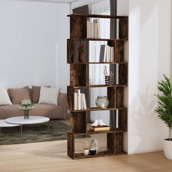 vidaXL Bücherregal/Raumteiler Räuchereiche 80x24x192 cm Holzwerkstoff, 816059