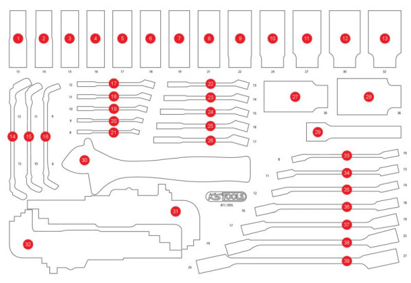KS Tools Leere Schaumstoffeinlage zu 811.1055, 811.1055-97