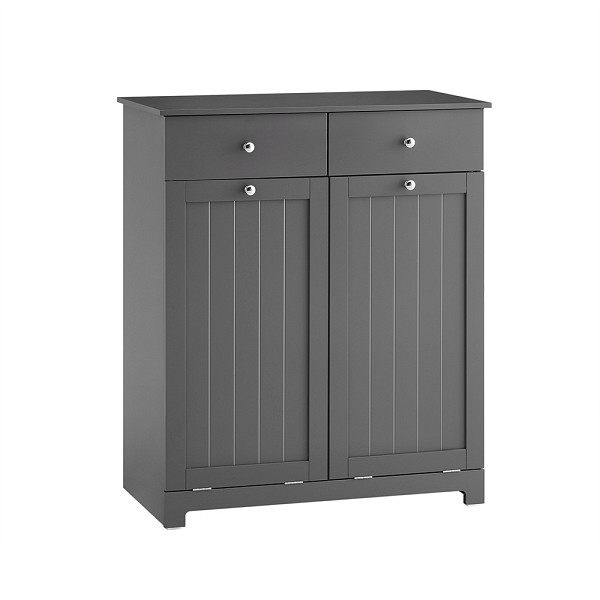 SoBuy Wäscheschrank mit 2 Schubladen Dunkelgrau 78x38x90 cm, Nordisch, BZR33-II-DG