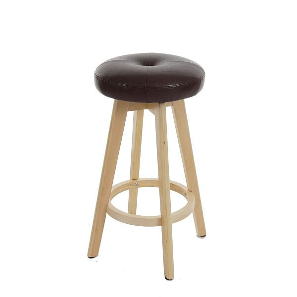 Mendler 2er-Set Barhocker Navan, Barstuhl Tresenhocker, Holz Kunstleder drehbar, bordeaux, helle Beine, 2x45388