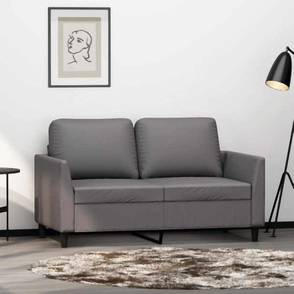 vidaXL 2-Sitzer-Sofa Grau 120 cm Kunstleder, Füllung: Schaumstoff, 359330