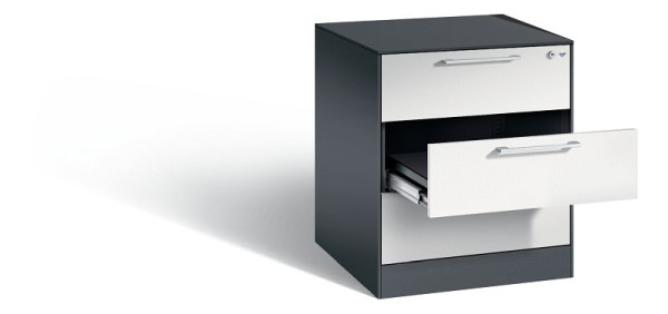C+P Karteischrank Asisto, H710xB562xT600mm, Farbe: Schwarzgrau / Lichtgrau, Bügelgriff, 146274-322 S10110