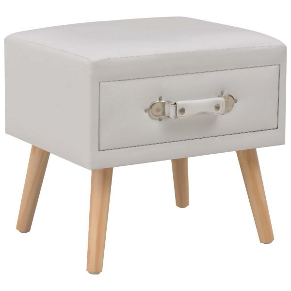 vidaXL Nachttisch Weiß 40x35x40 Kunstleder, 247536, 8718475731528