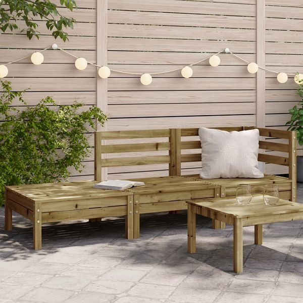 vidaXL Gartensofa 3-Sitzer Kiefernholz Imprägniert, 838046