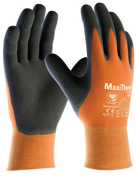 ATG (30-201) Acryl-/Polyester-Strickhandschuhe MaxiTherm, Größe: 10, Farbe: orange/grau, VE: 72 Paar, 2265-10