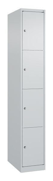 C+P Schließfachschrank Classic PLUS, 1850x300x500mm, 7035/7035, mit 4 Fächern, 080000-104 S10008
