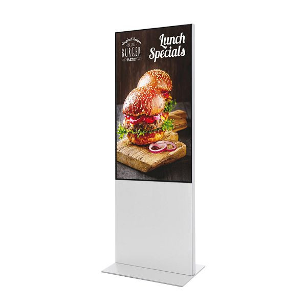 Showdown Displays Smart Line Digitale Infostele mit 55" Samsung-Bildschirm Weiß, DITTOTEM55C9003ESF