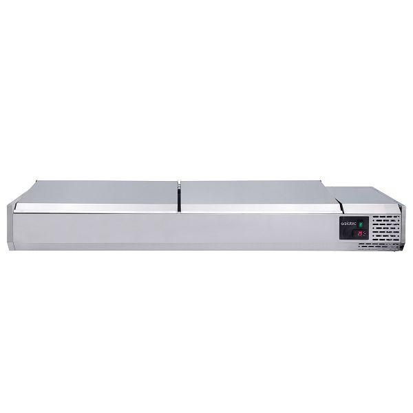 Vaiotec EASYLINE Kühlaufsatz 380 mit Edelstahldeckel, 5 x GN 1/3 + 1 x GN1/2, Breite: 1500, 11733
