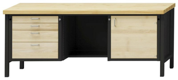 ANKE Werkbänke Kastenwerkbank, Modell 351 VH, 2000 x 700 x 890 mm, RAL 7016/Buche, BMP 40 mm, 310.321