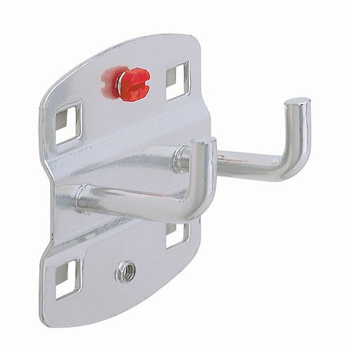 Kappes RasterPlan Doppelter Werkzeughalter, L 35 mm, Ø 6 mm, senkrechtes Hakenende alufarben, 4040.00.1001