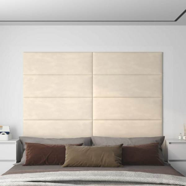 vidaXL Wandpaneele 12 Stück Creme 90x30 cm Samt 3,24 m², 343927