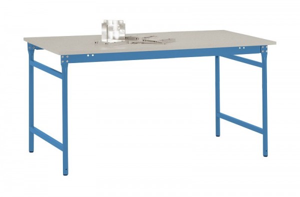 Manuflex Beistelltisch BASIS stationär mit Melamin-Tischplatte in Lichtblau RAL 5012, BxTxH: 1000 x 800 x 780 mm, Lichtblau, BB3021.5012