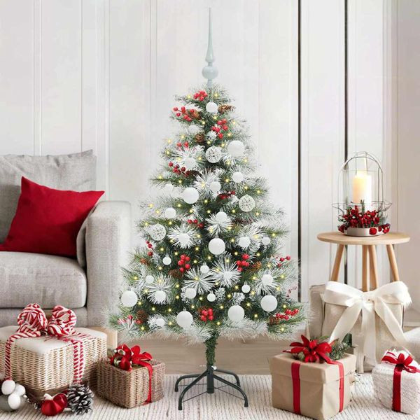 vidaXL Künstlicher Weihnachtsbaum Grün und Weiß 120 cm, 3395164