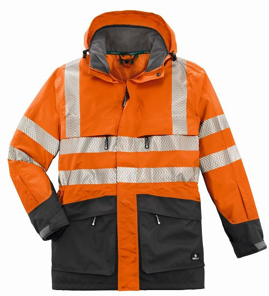 4PROTECT Warn-Wetterschutz-Jacke TAMPA, leuchtorange/grau, Größe: 3XL, 3410-3XL