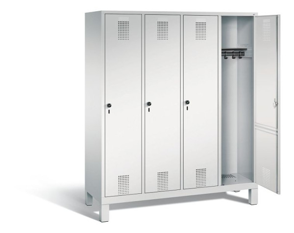 C+P Garderobenschrank Evolo, H1850xB1590xT500mm, Farbe: Lichtgrau, 48010-42 S10012