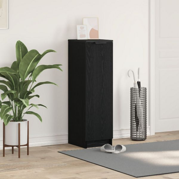vidaXL Schuhschrank Schwarz Eiche 29,5x35x100,5 cm Holzwerkstoff, 862101