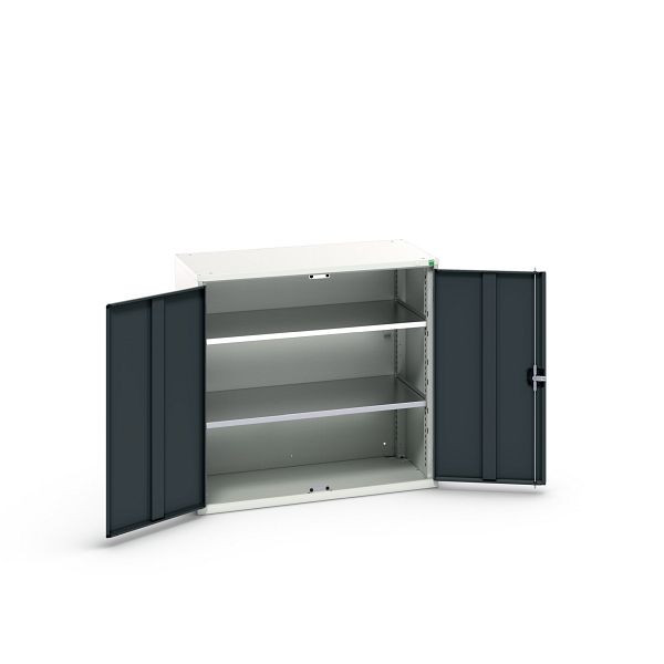 bott verso Flügeltürschrank, mit 2 Fachböden, BxTxH: 1050 x 550 x 1000 mm, Lichtgrau / Anthrazitgrau, 16926259.19