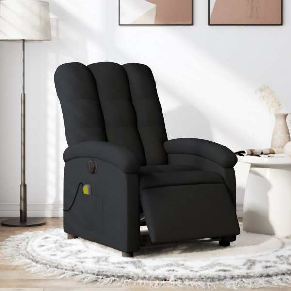 vidaXL Massagesessel Elektrisch Schwarz Stoff, Polyester, 3204082