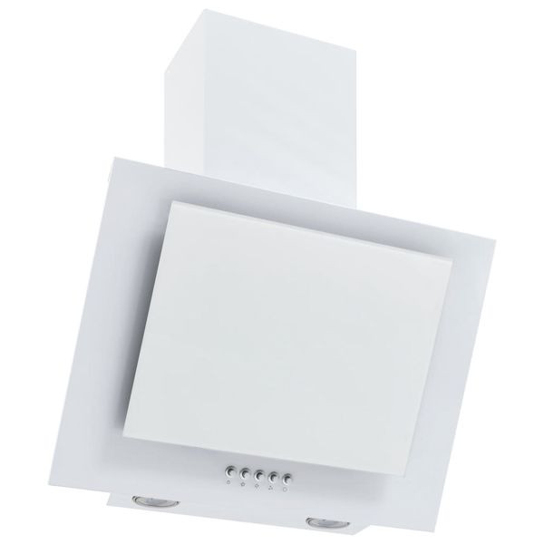 vidaXL Wand-Dunstabzugshaube 60 cm Edelstahl und Hartglas Weiß, 51123