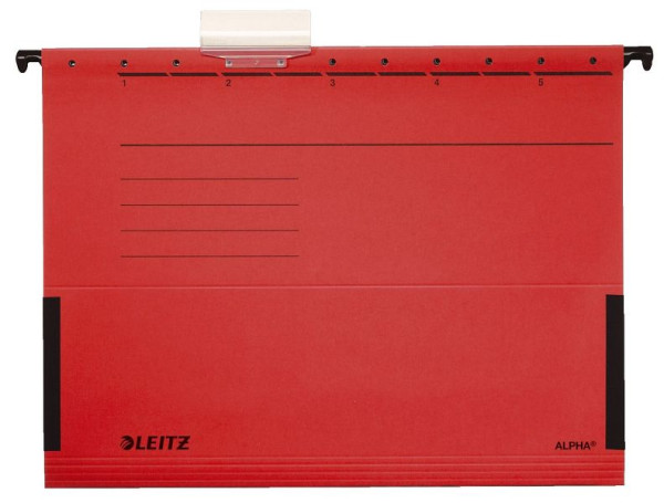 LEITZ 1986 Hängetasche ALPHA®, seitlich mit Fröschen, Pendarec-Karton, rot, 1986-00-25