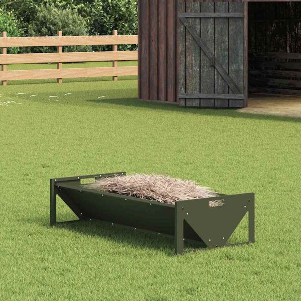 vidaXL Futtertröge für Nutztiere Olive Grün 108 x 50 x 28 cm, 874616