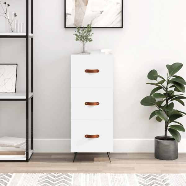 vidaXL Sideboard Weiß 34,5x34x90 cm Holzwerkstoff, 828572