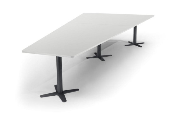 Deskin Konferenztisch DUBLIN, Dekor: Lichtgrau, Gestellfarbe: Anthrazit RAL 7016, BxHxT: 3800 x 735 x 1975 mm, 330293