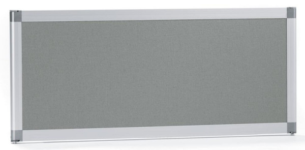 Deskin Tischtrennwand MIAMI, Stoffbespanntes Element mit Akustikschutz, grau, H 350 x B 800 x T 22 mm, 272421