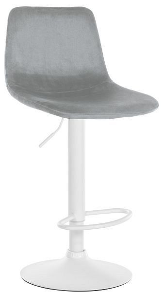 CLP Barhocker Divo Samt Weiß, grau, 321709, 4251756486150