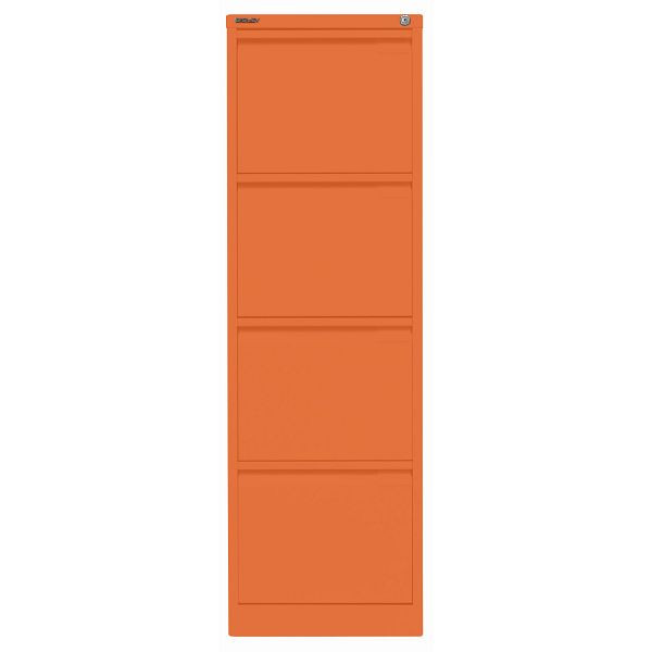 Bisley Hängeregistraturschrank, einbahnig, 4 HR-Schubladen, 603 orange, 3643603