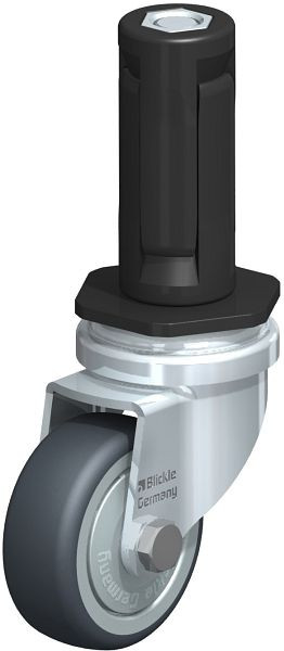 Blickle LRA-TPA 50K-FK-ER03 Apparate-Lenkrolle mit Expander, Thermoplastisches Gummi-Elastomer, Grau, 847789