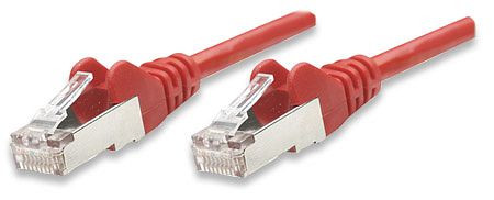 INTELLINET Netzwerkkabel, Cat5e, F/UTP, RJ45 Stecker / RJ45 Stecker, 3,0 m, Rot, 331982