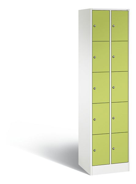 C+P Schließfachschrank Serie 8070, H1950xB460xT480 mm, Weiß/Viridingrün, 80700-20 S10450