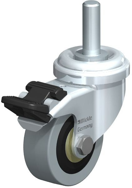 Blickle LRA-VPA 50K-FI-GS10 Apparate-Lenkrolle mit Gewindestift & Feststeller, Vollgummi, Grau, 278077