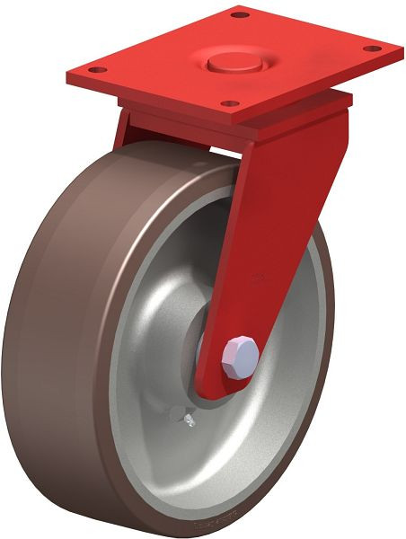 Blickle LS-GB 364K Stahlgeschweißte Schwerlast-Lenkrolle, schwere Drehkranz-Ausführung, Blickle Besthane®, Braun, 755037