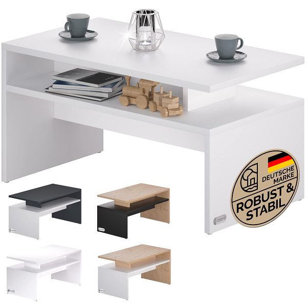 casaria Couchtisch Sacramento Weiß 95x55x50cm, 109566