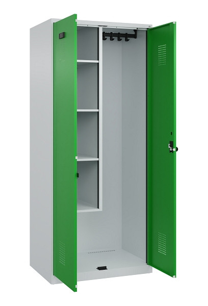 C+P Putzmittel-Spind Evolo PLUS, 2 Abteile, 1850x800x500mm, 7035/6037, Drehriegel, 049100-02 S10011