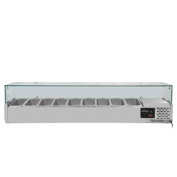 Vaiotec EASYLINE Kühlaufsatz 380 mit Glasabdeckung 9xGN1/3 - 2000, 200x39,5x43,5 cm, 10034