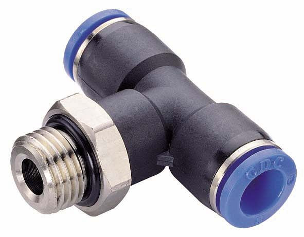 timmer B-TEd-8-1/8-KU, T-Einschraubverschraubung zylindrisch, mit O-Ring-Abdichtung, Schlauch-Ø: 8 mm, Gewinde: 1/8", VE: 10 Stück, 03180064