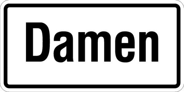 Schilder Klar WC-Kennzeichnung Damen, 100x50 mm Folie selbstklebend, 22/00