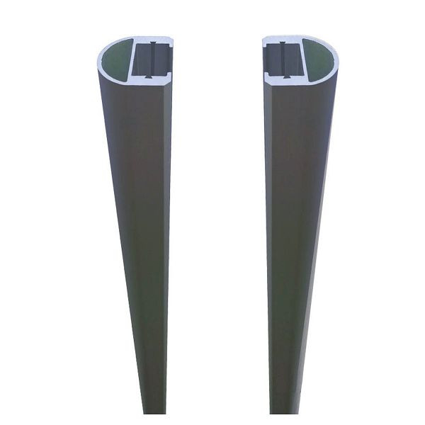 T&J RUDE-Systemglas Universalleisten, für Steckzaunsysteme ANTHRAZIT, SET á 2 Leisten, 175 cm, inkl. Dichtung, 44808