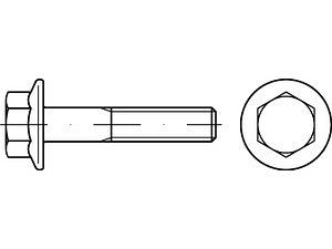 Sechskantschrauben mit Flansch DIN 6921 10.9 M 8 x 10 galvanisch verzinkt A2F, getempert VE=S (200 Stück)