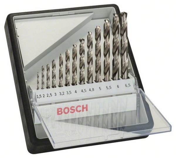 Bosch Metallbohrer-Set Robust Line HSS-G, DIN 135, 135°, 13-teilig, 1,5 - 6,5 mm, 2607010538