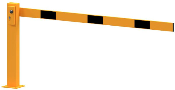 Schake Kompakte Handschranke 2m, gelb / schwarz, mit Profilzylinderschloss, 4011_201ZPBG