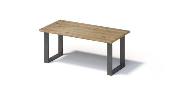 Bisley Fortis Table Regular, 1800 x 900 mm, gerade Kante, geölte Oberfläche, O-Gestell, Oberfläche: natürlich / Gestellfarbe: blankstahl, F1809OP303